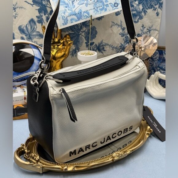 🆕 MARC JACOBS 🧿 NWT The Soft Box 23 - Black & White Leather - Picture 4 of 16